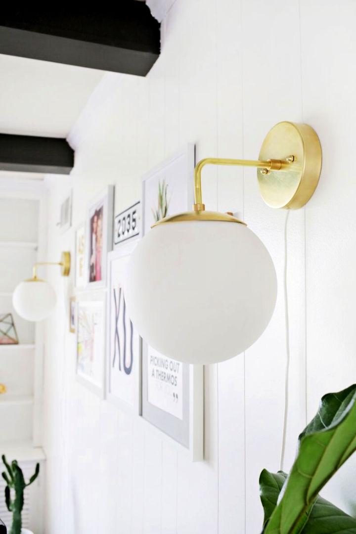 Simple DIY Brass Globe Sconce