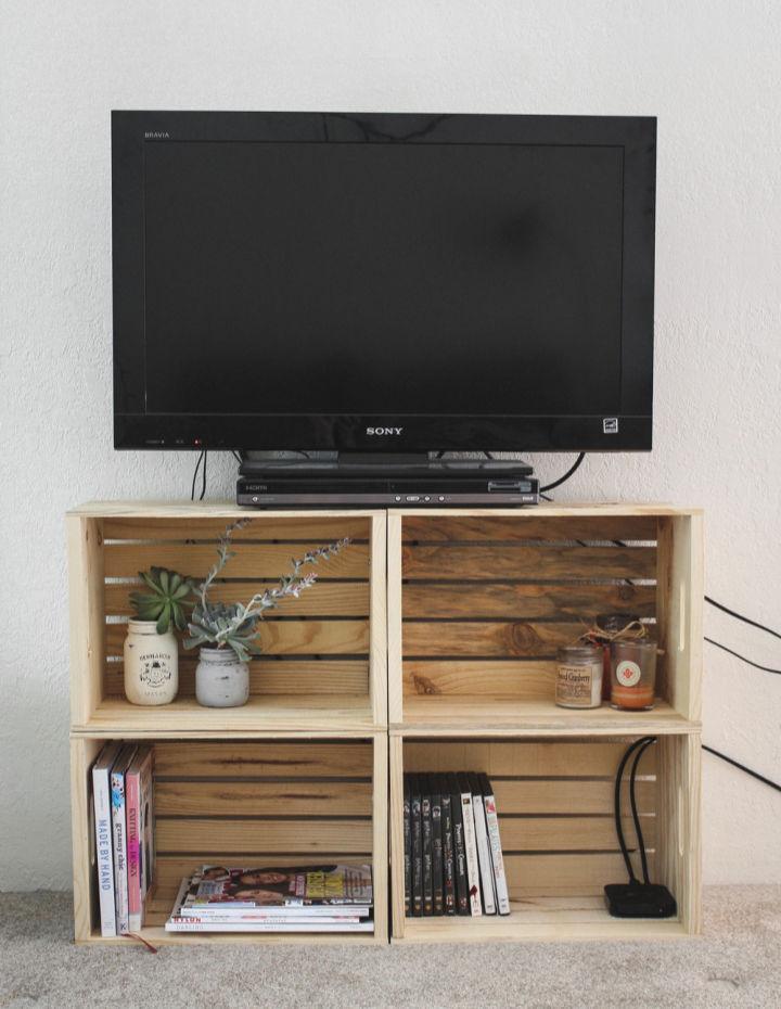 DIY Crate TV Stand With Details Instructions