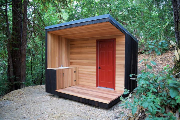 Modern DIY Wooden Outhouse
