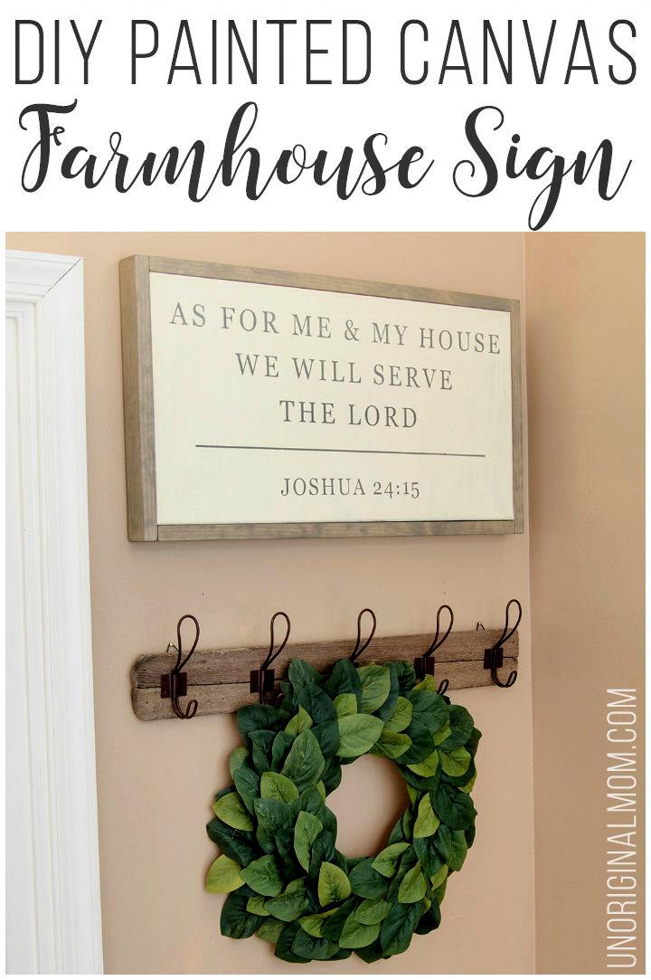 Cool DIY Painted Canvas Farmhouse Sign