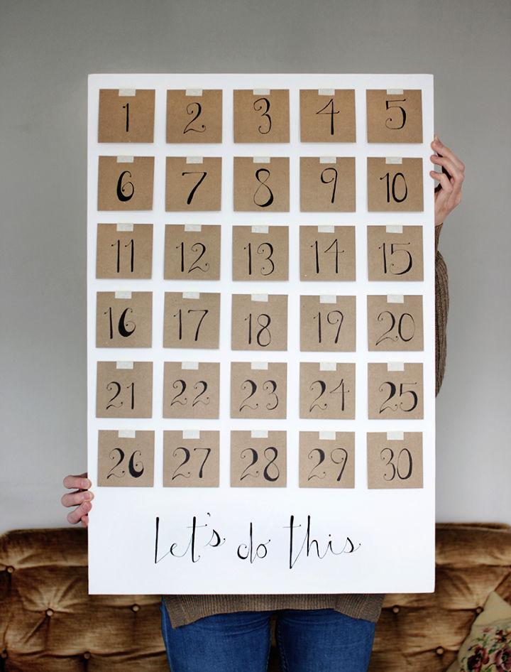 Easy DIY Resolution Calendar