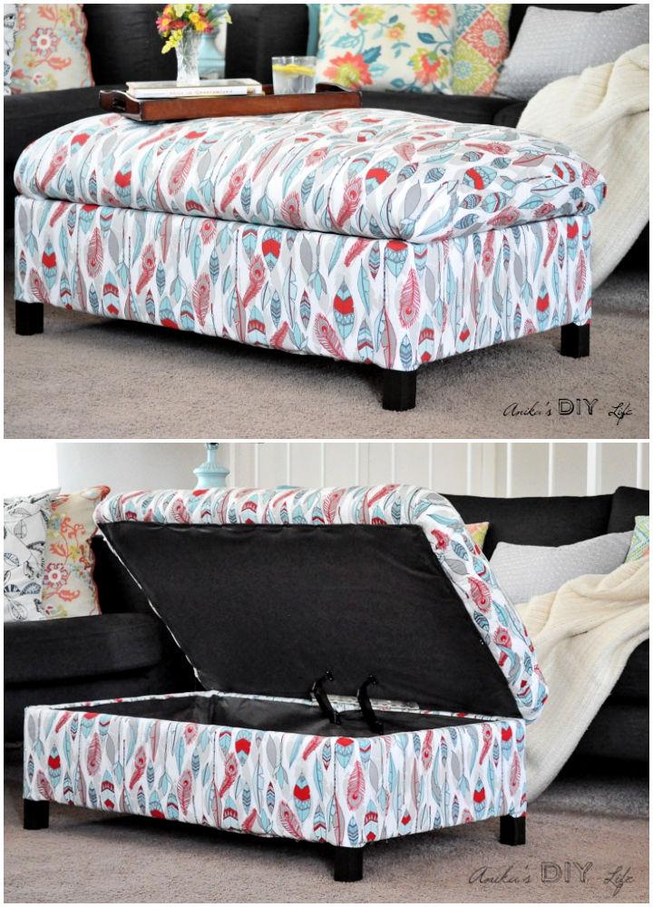 Cool DIY Upholstered Storage Ottoman