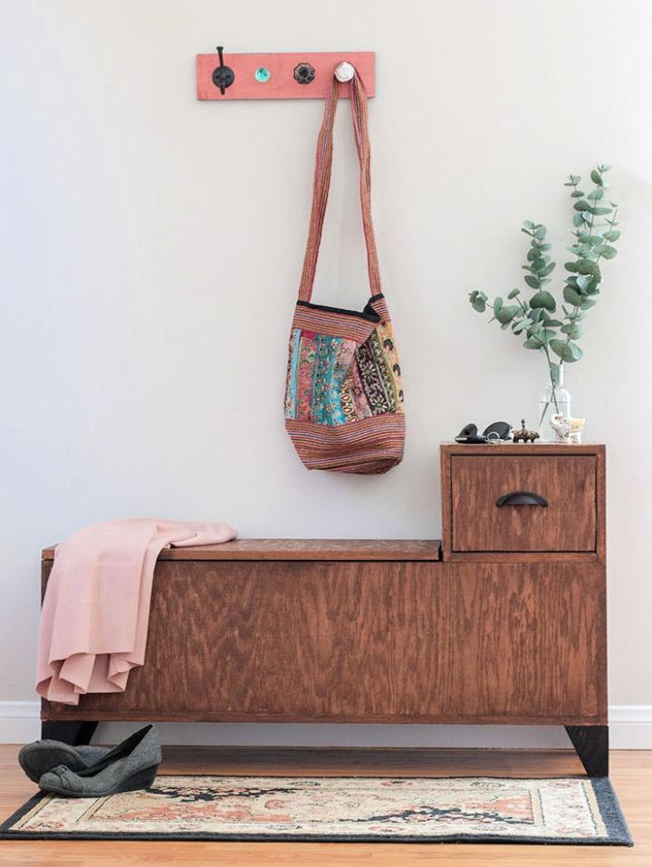 Unique DIY Entryway Storage Storage Bench