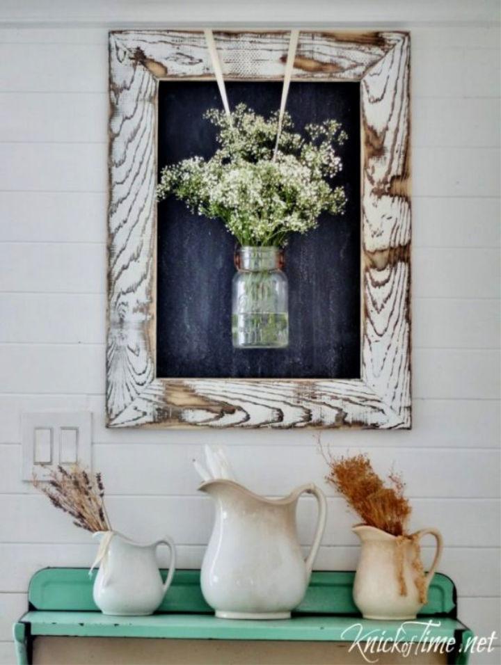 Turn the Old Frame Into a Rustic Wooden Chalkboard