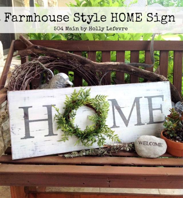 Simple Farmhouse Style Inspired Home Sign