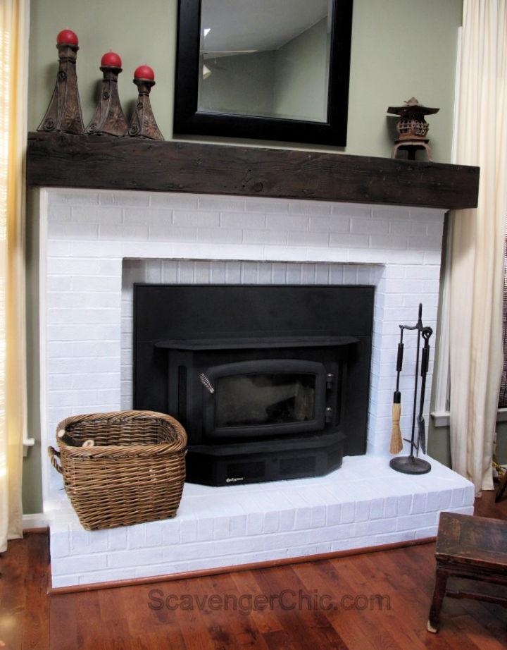 Easy DIY Faux Railroad Tie Mantel