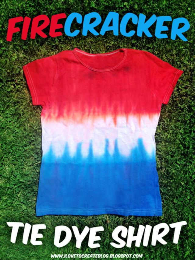 Firecracker Tie Dye Patriotic T shirt