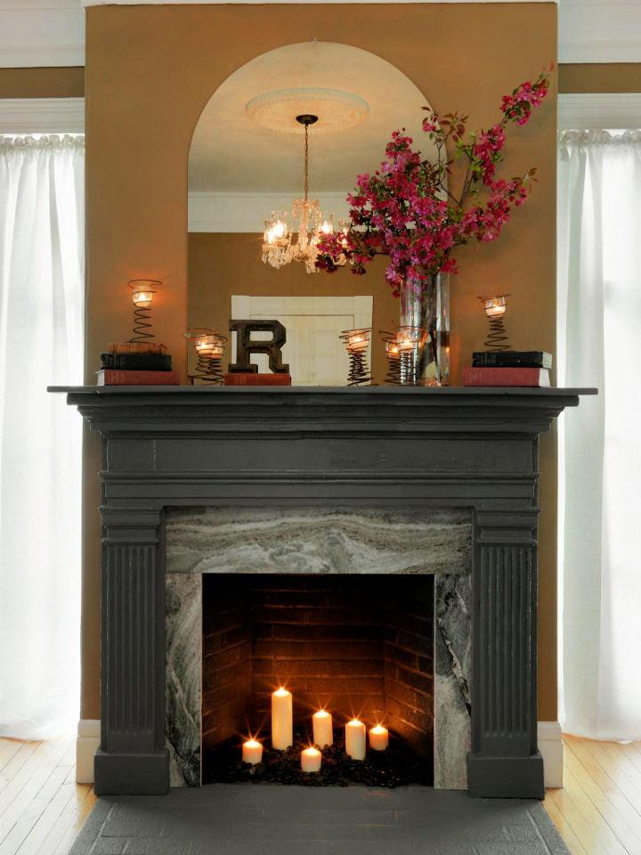 Fireplace Mantel Using an Old Door Frame
