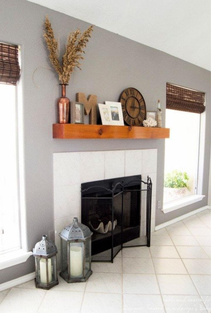 Fireplace Mantel With a Driftwood