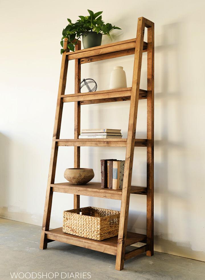 Freestanding Ladder Bookshelf Building Plan