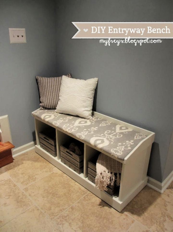 Homemade Entryway Shoe Storage Bench