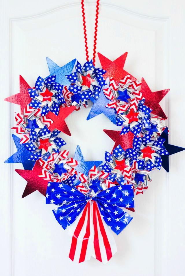 Handmade Patriotic Pinwheel Wreath