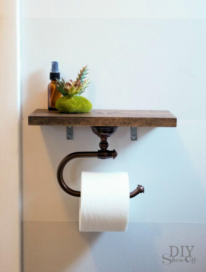 DIY Hanging Toilet Paper Shelf for Bathroom