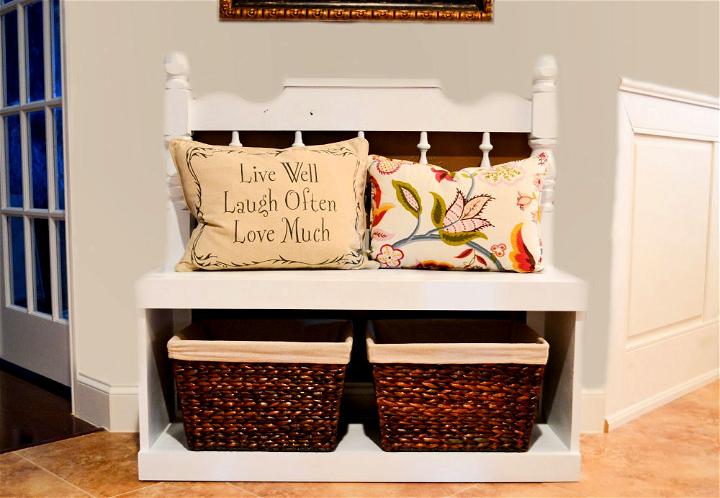 Building an Entryway Shoe Storage Bench Using Headboard 