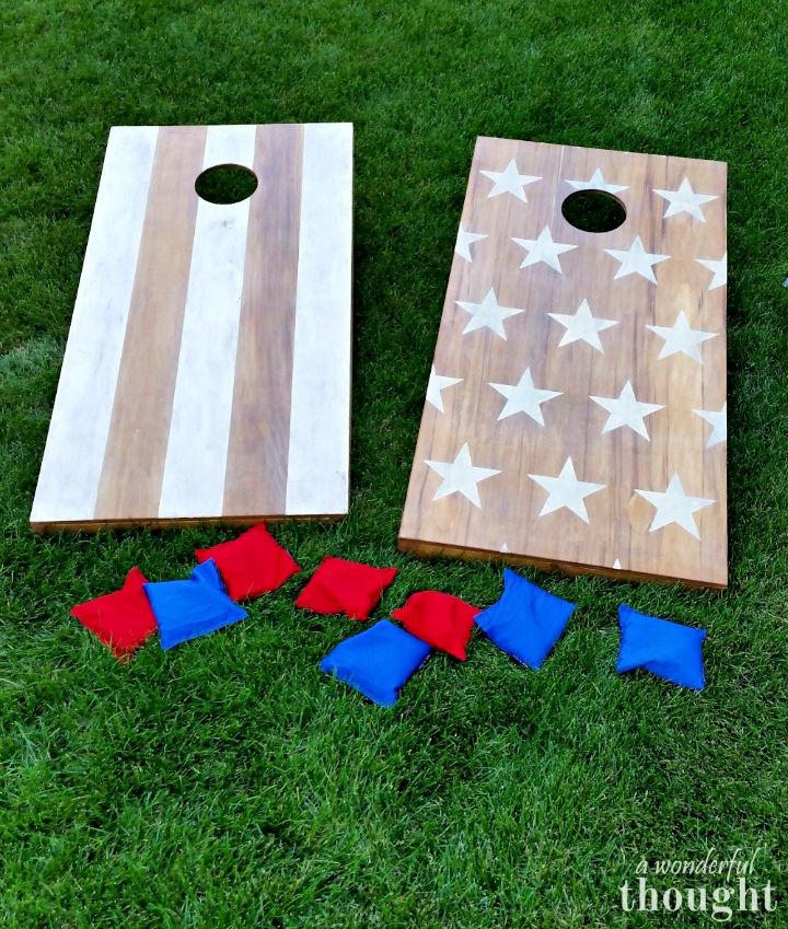 Cornhole Board Game for 4th of July Party
