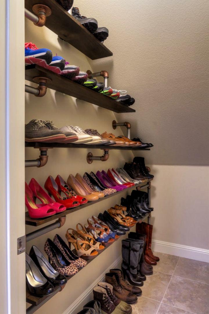 Build Your Own Entryway Iron Pipe Shoe Storage Rack