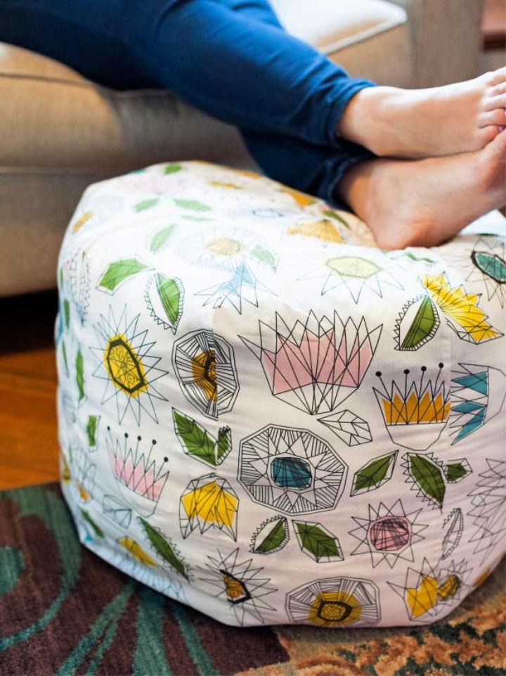 Make a Fabric Pouf Ottoman - Step by Step