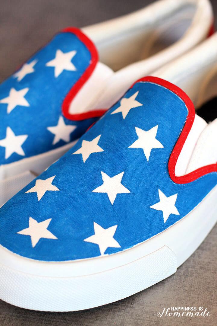 Making Star Spangled 4th of July Shoes