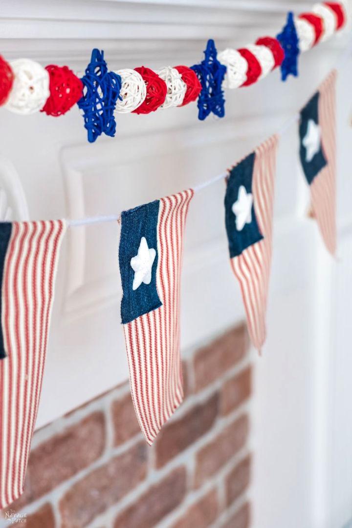 Making a Fourth of July Flag Garland