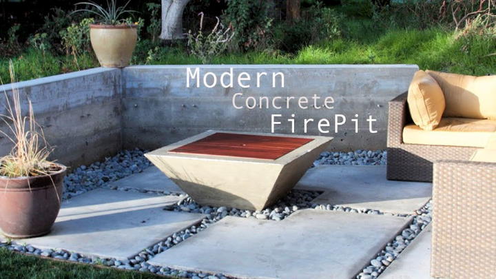 Modern DIY Concrete Fire Pit