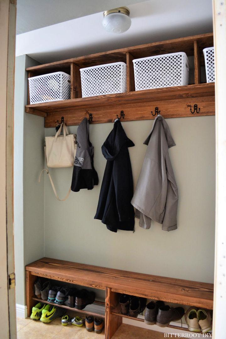 DIY Mudroom Bench With Shoe Storage