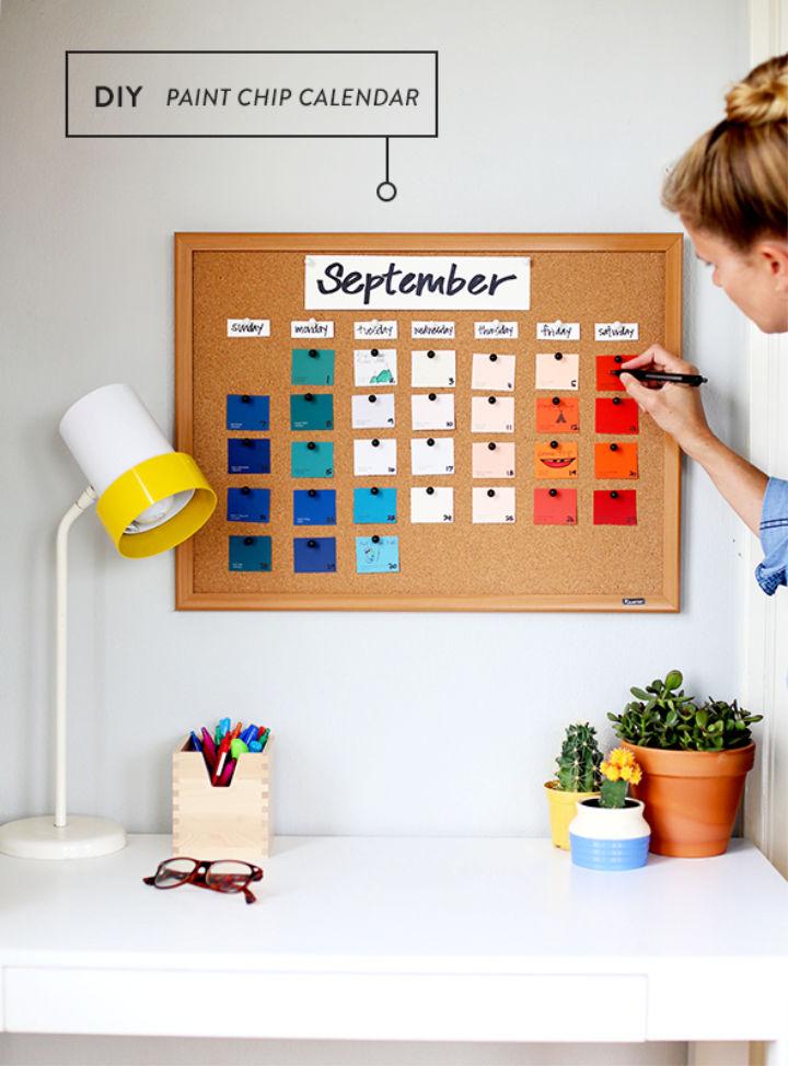 Awesome DIY Paint Chip Calendar