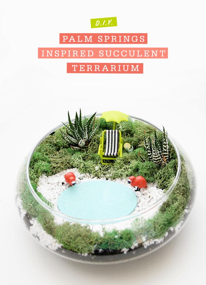 Palm Springs Inspired Succulent Terrarium