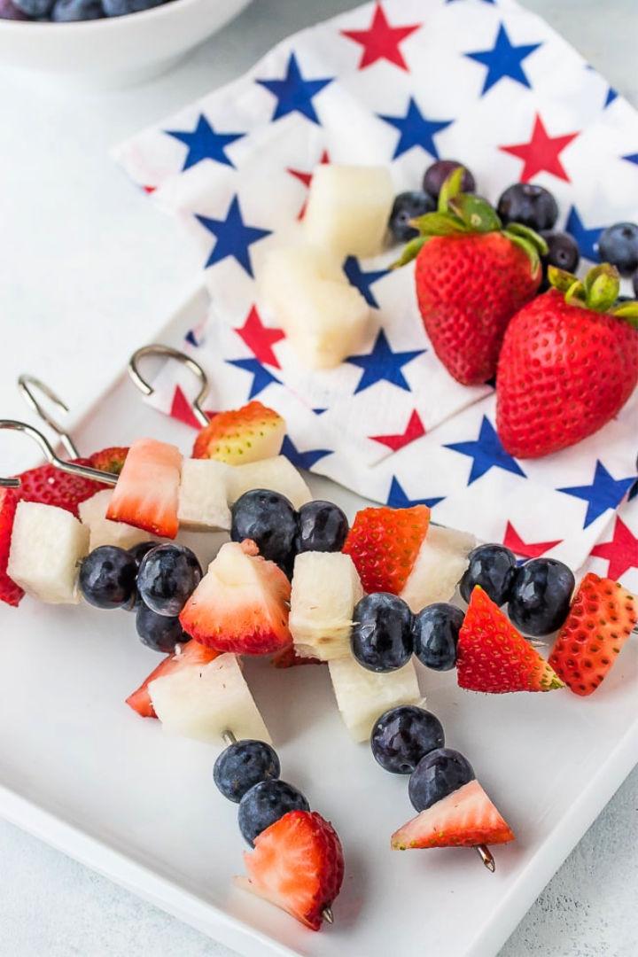 Red, White, and Blue Patriotic Fruit Kabobs