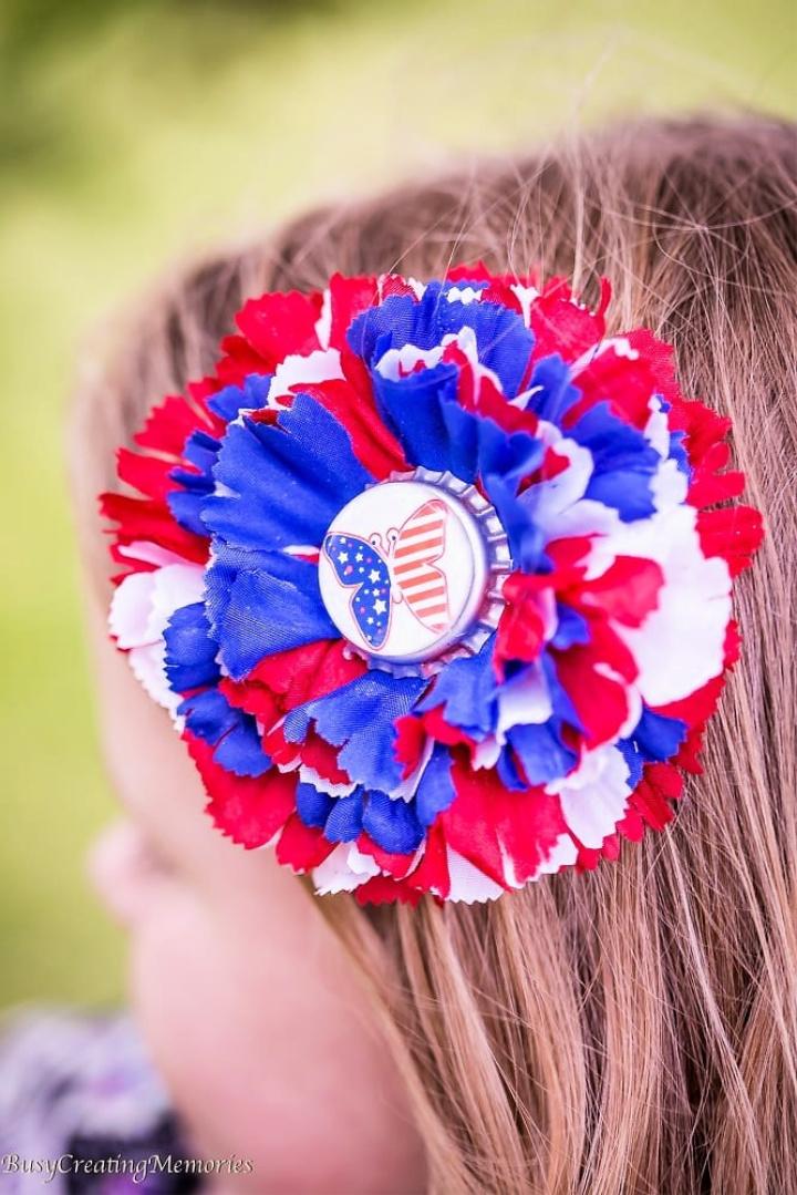 Patriotic Hair Clips for Girls