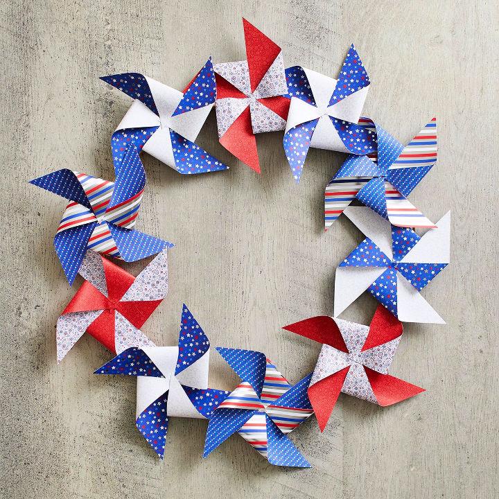 Pinwheel Wreath for Fourth of July