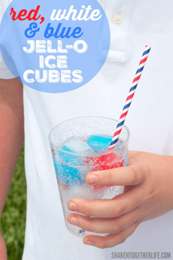 Easy DIY 4th Of July Jell-o Ice Cube