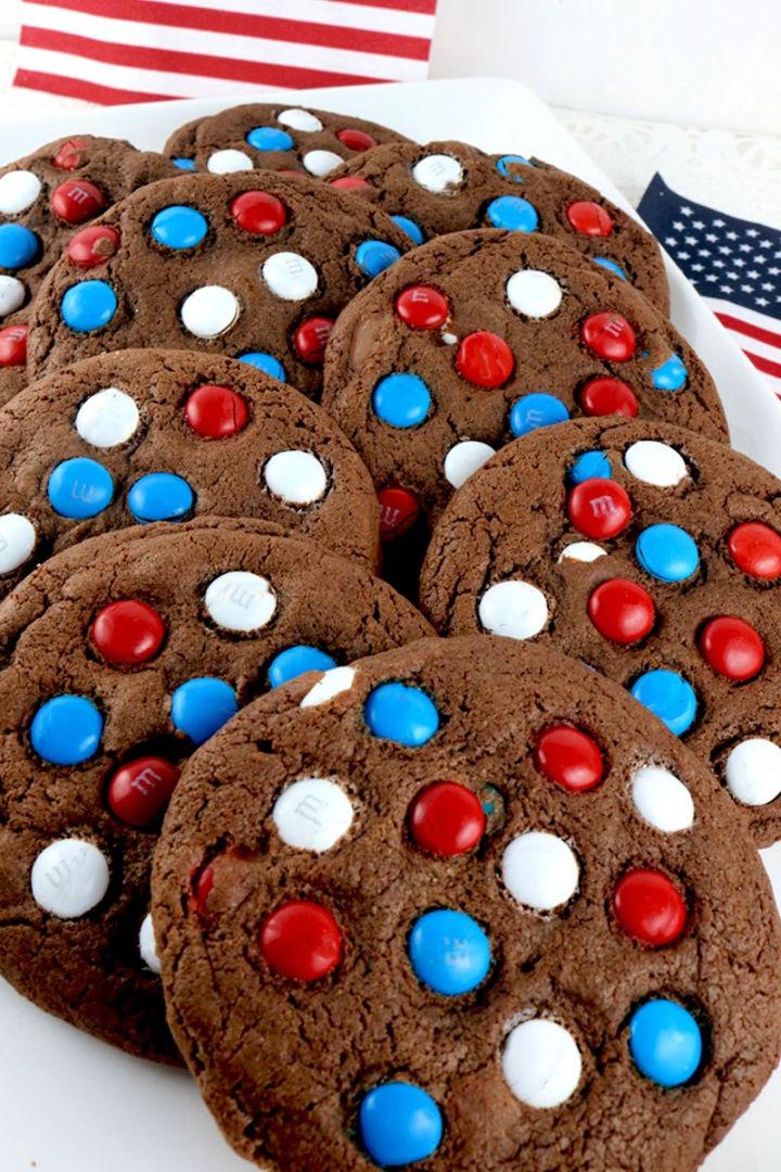 Red White and Blue Chocolate Cookies