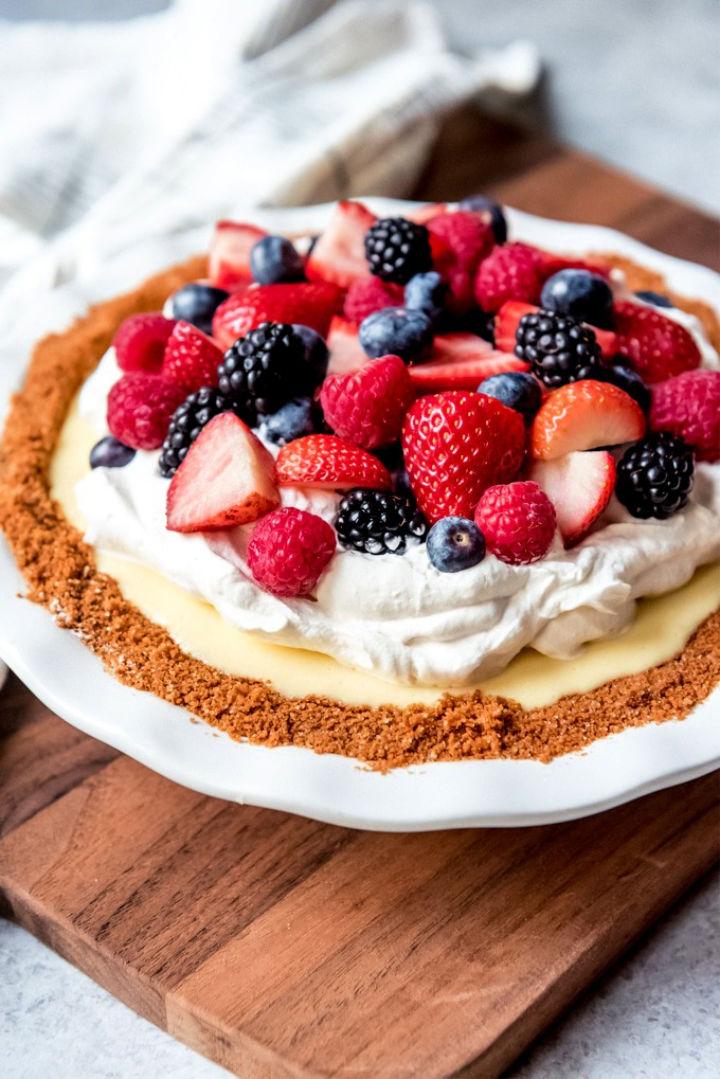 Red White and Blueberry Cream Pie