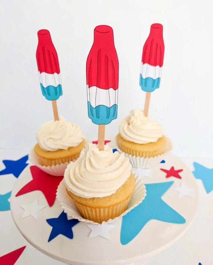 Rocket Pops Cupcake Topper for 4th of July