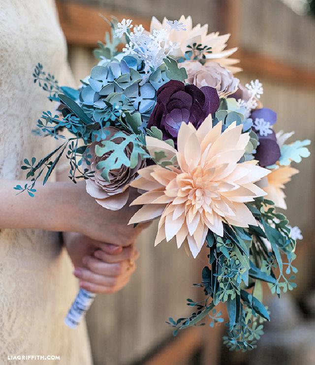 Rustic Paper Bridal Bouquet - Step by Step