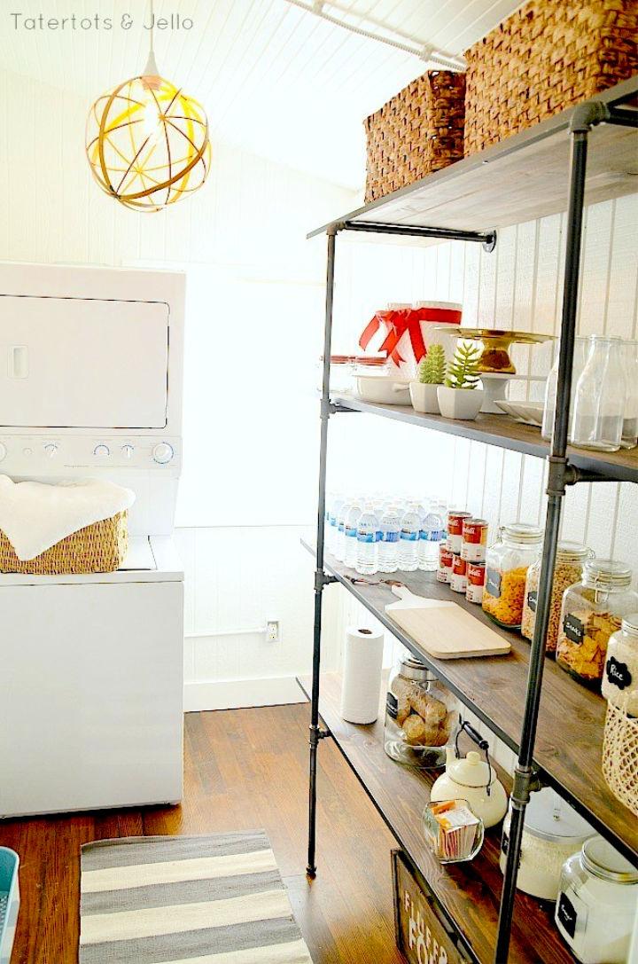 Super Easy DIY Industrial Pantry Shelving