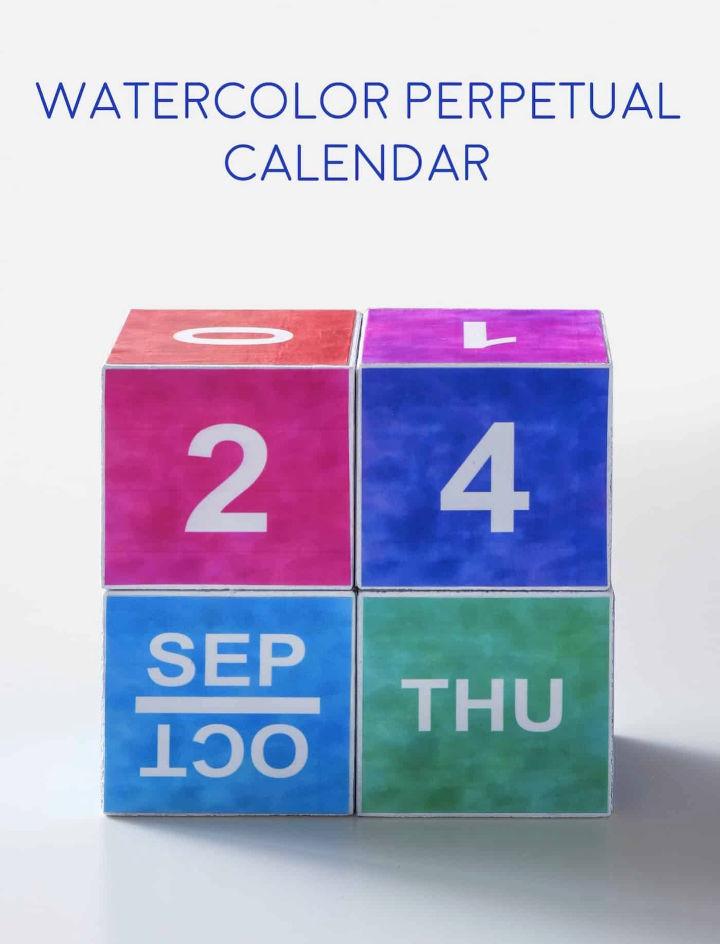 Handmade Watercolor Perpetual Calendar