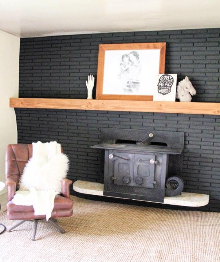 Wood Mantel for Brick Fireplace