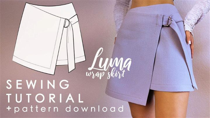 Wrap Mini Skirt with Belt Sewing Tutorial