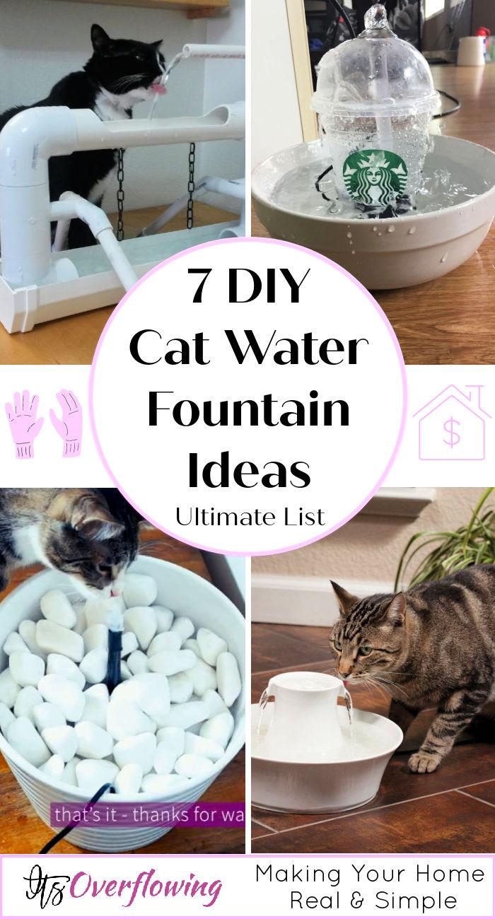 7 DIY Cat Fountain Ideas - how to make a cat water fountain -DIY Cat Water Fountains