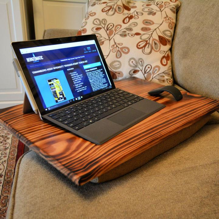 DIY Lap Desk with Burned Wood Finish