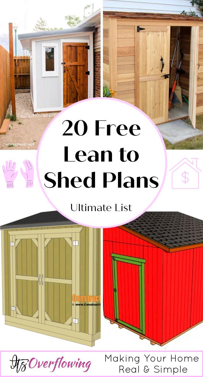 20 Free Lean to Shed Plans with Detailed Instuctions and PDF