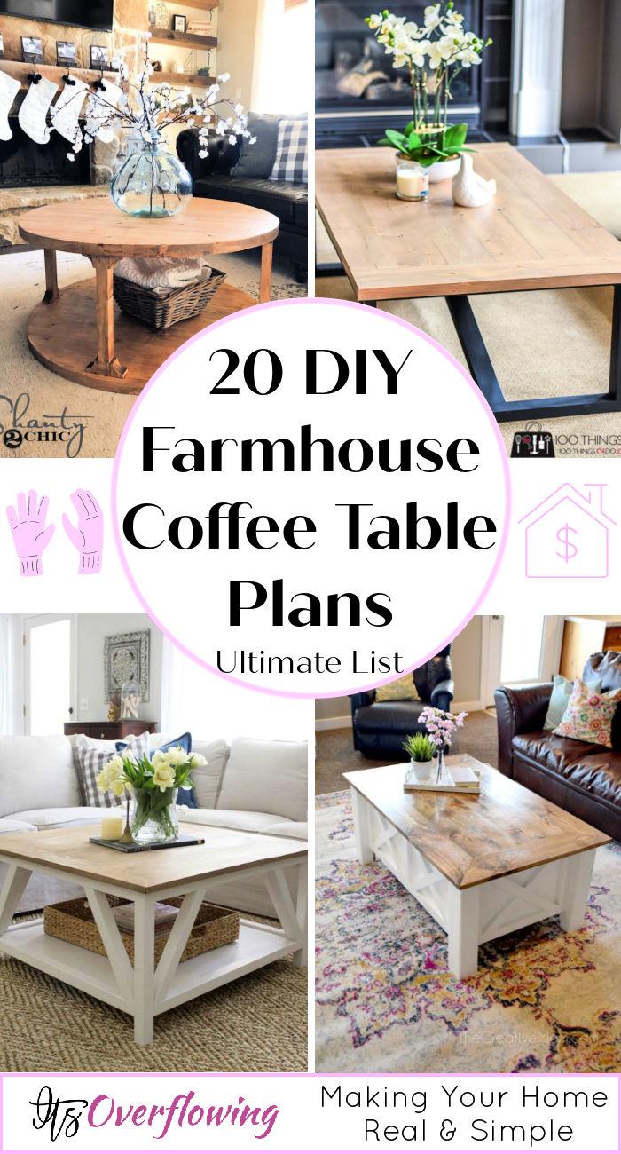 20 Simple DIY Farmhouse Coffee Table Plans
