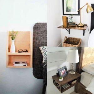 25 Easy to Build DIY Floating Nightstand or Side Table plans