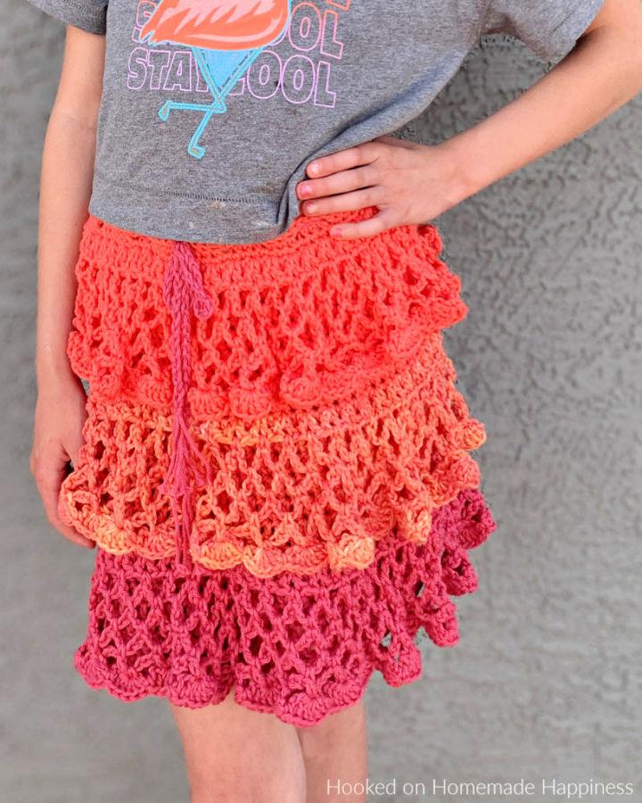 Bright Color Crochet Ruffled Skirt Pattern