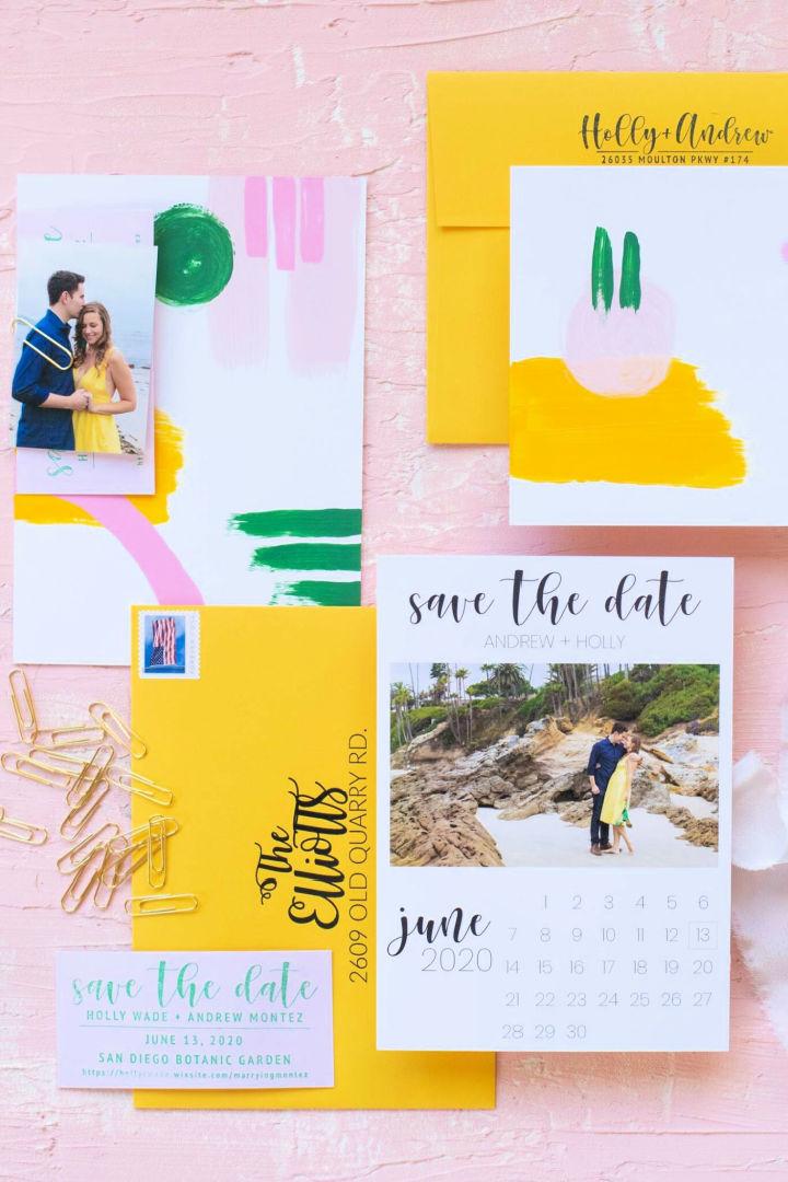 DIY Hand Painted Save the Dates