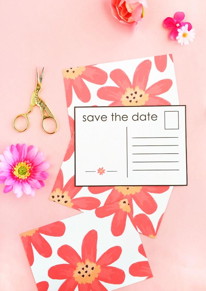 Floral Save The Date Postcards
