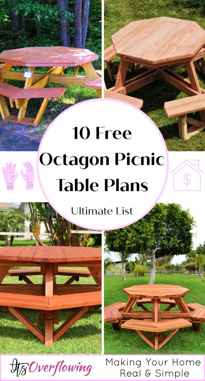 10 Best Free DIY Octagon Picnic Table Plans