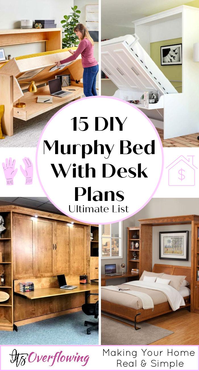 15 Free DIY Murphy Bed With Desk Plans