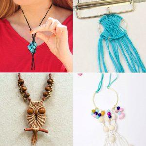 15 Simple Macrame Necklace Patterns and tutorials